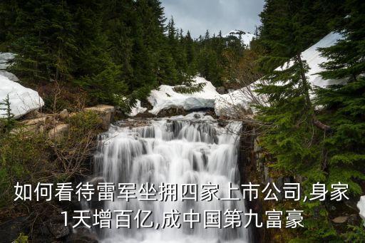 如何看待雷軍坐擁四家上市公司,身家1天增百億,成中國(guó)第九富豪