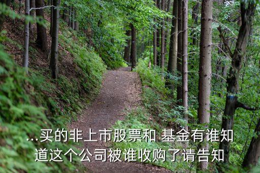 ...買(mǎi)的非上市股票和 基金有誰(shuí)知道這個(gè)公司被誰(shuí)收購(gòu)了請(qǐng)告知