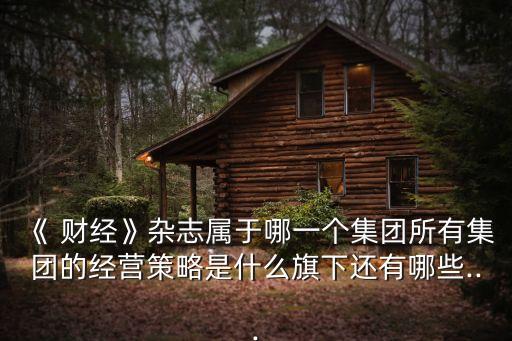 《 財經》雜志屬于哪一個集團所有集團的經營策略是什么旗下還有哪些...