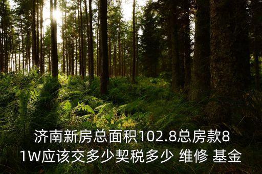  濟南新房總面積102.8總房款81W應該交多少契稅多少 維修 基金