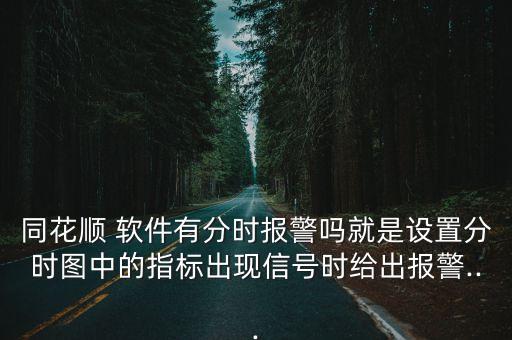 同花順 軟件有分時(shí)報(bào)警嗎就是設(shè)置分時(shí)圖中的指標(biāo)出現(xiàn)信號時(shí)給出報(bào)警...