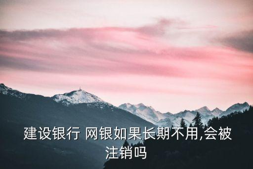  建設銀行 網(wǎng)銀如果長期不用,會被注銷嗎