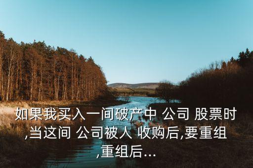 如果我買入一間破產(chǎn)中 公司 股票時,當這間 公司被人 收購后,要重組,重組后...