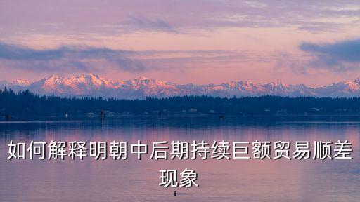 如何解釋明朝中后期持續(xù)巨額貿易順差現象