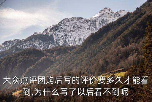 大眾點(diǎn)評團(tuán)購后寫的評價(jià)要多久才能看到,為什么寫了以后看不到呢