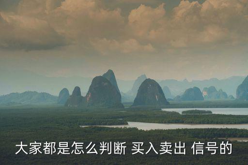 大家都是怎么判斷 買入賣出 信號的