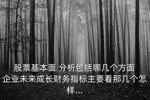 股票基本面 分析包括哪幾個方面 企業(yè)未來成長財務(wù)指標(biāo)主要看那幾個怎樣...