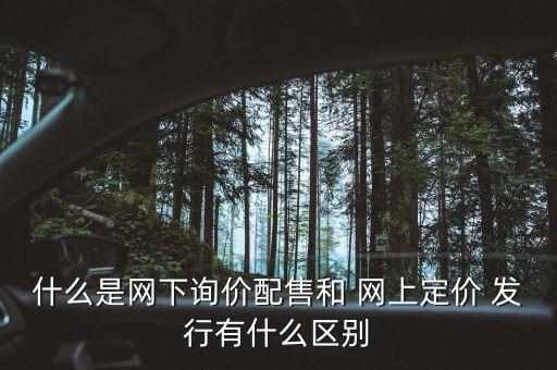 什么是網(wǎng)下詢價配售和 網(wǎng)上定價 發(fā)行有什么區(qū)別