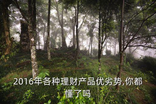 2016年各種理財產品優(yōu)劣勢,你都懂了嗎