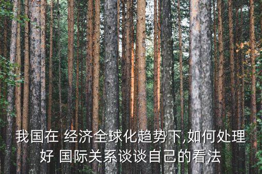 我國(guó)在 經(jīng)濟(jì)全球化趨勢(shì)下,如何處理好 國(guó)際關(guān)系談?wù)勛约旱目捶? class=