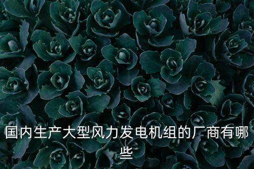 國(guó)內(nèi)生產(chǎn)大型風(fēng)力發(fā)電機(jī)組的廠商有哪些