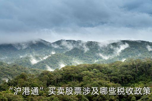 “滬港通”買(mǎi)賣(mài)股票涉及哪些稅收政策