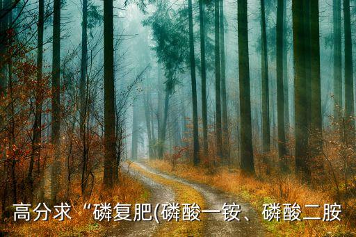 高分求“磷復(fù)肥(磷酸一銨、磷酸二胺