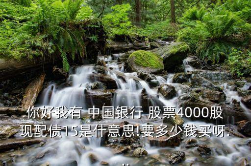 你好我有 中國(guó)銀行 股票4000股現(xiàn)配債15是什意思!要多少錢買呀...