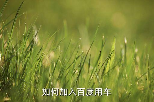 如何加入百度用車(chē)
