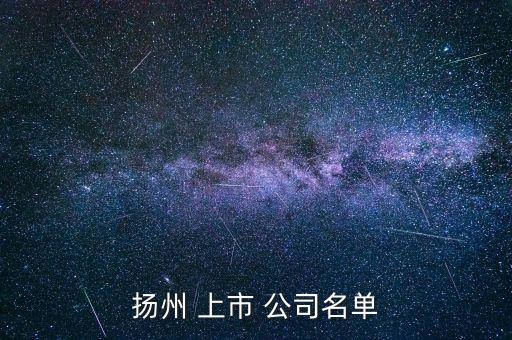 揚州 上市 公司名單