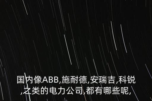 國(guó)內(nèi)像ABB,施耐德,安瑞吉,科銳,之類的電力公司,都有哪些呢,