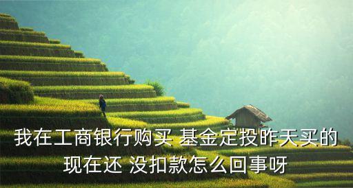 我在工商銀行購(gòu)買 基金定投昨天買的現(xiàn)在還 沒扣款怎么回事呀