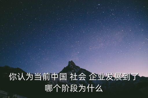 你認為當前中國 社會 企業(yè)發(fā)展到了哪個階段為什么