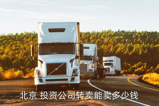 北京 投資公司轉賣能賣多少錢
