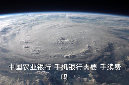 中國農業(yè)銀行 手機銀行需要 手續(xù)費嗎