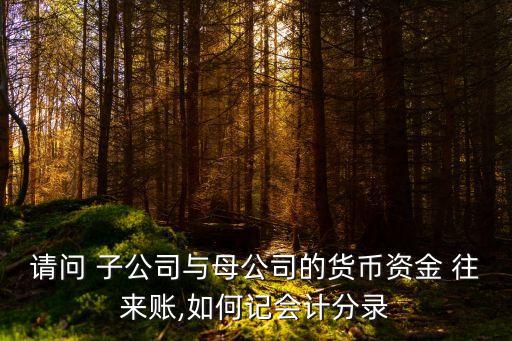請問 子公司與母公司的貨幣資金 往來賬,如何記會(huì)計(jì)分錄