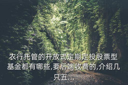  農行托管的開放式定期定投股票型 基金都有哪些,要后端收費的,介紹幾只五...