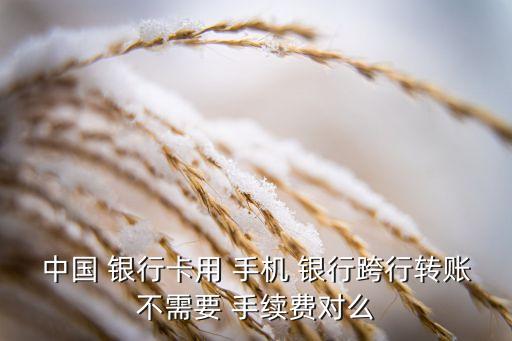 中國(guó) 銀行卡用 手機(jī) 銀行跨行轉(zhuǎn)賬不需要 手續(xù)費(fèi)對(duì)么