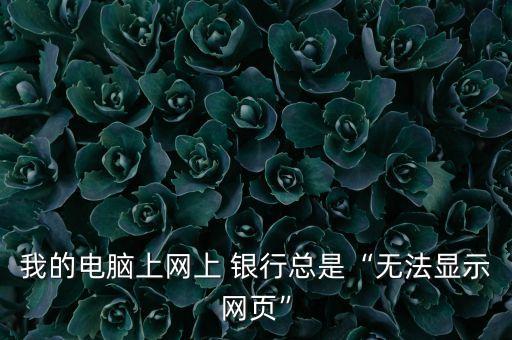 我的電腦上網上 銀行總是“無法顯示網頁”