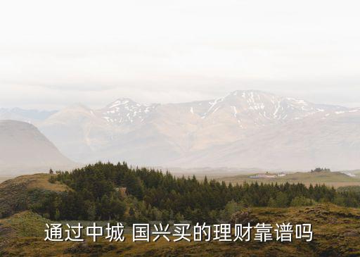 通過中城 國(guó)興買的理財(cái)靠譜嗎