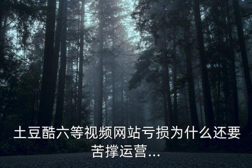  土豆酷六等視頻網站虧損為什么還要苦撐運營…