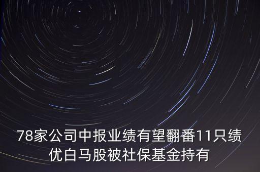 78家公司中報(bào)業(yè)績(jī)有望翻番11只績(jī)優(yōu)白馬股被社保基金持有