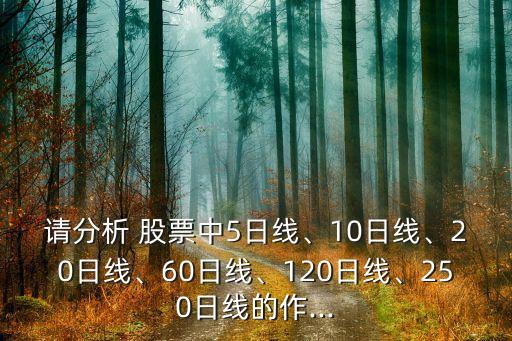 請(qǐng)分析 股票中5日線(xiàn)、10日線(xiàn)、20日線(xiàn)、60日線(xiàn)、120日線(xiàn)、250日線(xiàn)的作...