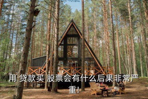 用 貸款買 股票會(huì)有什么后果非常嚴(yán)重!
