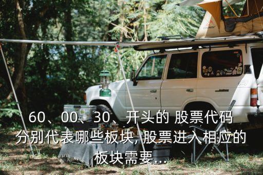 60、00、30、開頭的 股票代碼分別代表哪些板塊, 股票進(jìn)入相應(yīng)的板塊需要...