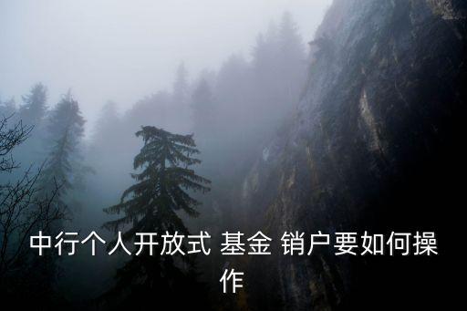 中行個(gè)人開放式 基金 銷戶要如何操作