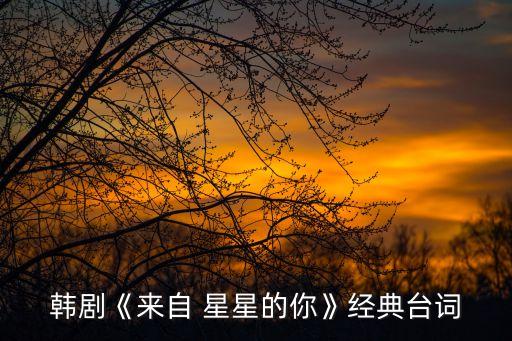 韓劇《來自 星星的你》經典臺詞
