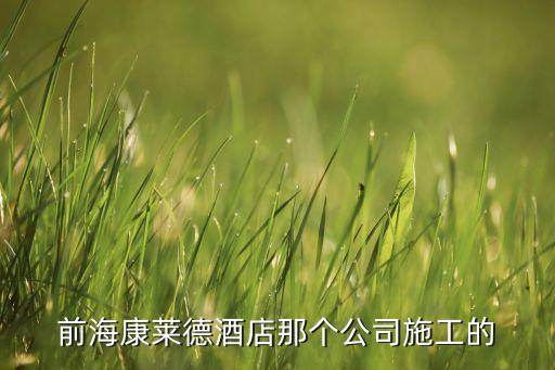 前?？等R德酒店那個公司施工的