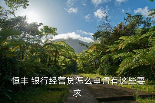  恒豐 銀行經(jīng)營貸怎么申請(qǐng)有這些要求