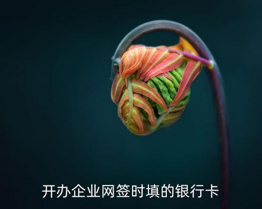 開(kāi)辦企業(yè)網(wǎng)簽時(shí)填的銀行卡