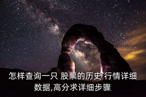 怎樣查詢一只 股票的歷史 行情詳細數據,高分求詳細步驟