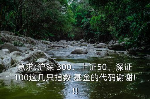 急求:滬深 300、上證50、深證100這幾只指數(shù) 基金的代碼謝謝!!!