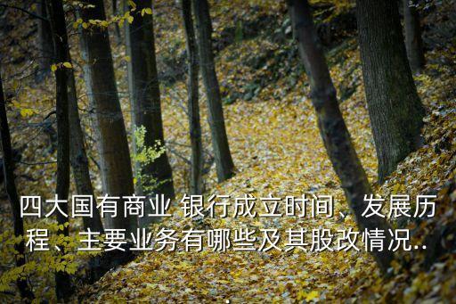 四大國有商業(yè) 銀行成立時間、發(fā)展歷程、主要業(yè)務(wù)有哪些及其股改情況...