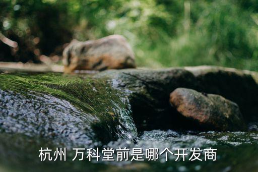 杭州 萬科堂前是哪個(gè)開發(fā)商