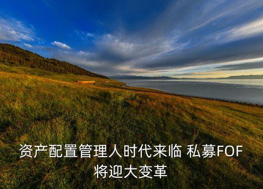 資產配置管理人時代來臨 私募FOF將迎大變革