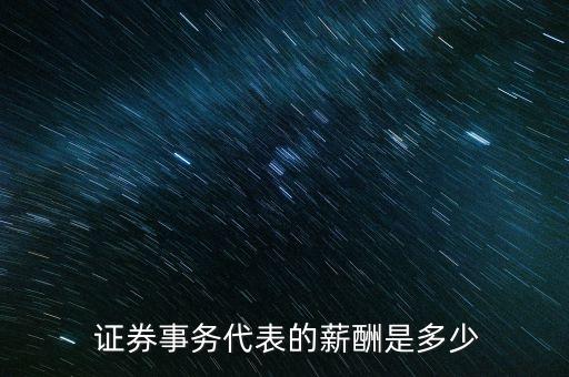  證券事務代表的薪酬是多少