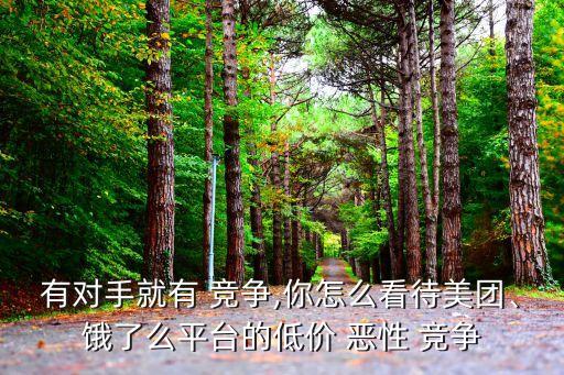 有對(duì)手就有 競(jìng)爭(zhēng),你怎么看待美團(tuán)、餓了么平臺(tái)的低價(jià) 惡性 競(jìng)爭(zhēng)