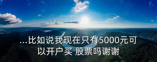 ...比如說(shuō)我現(xiàn)在只有5000元可以開(kāi)戶(hù)買(mǎi) 股票嗎謝謝