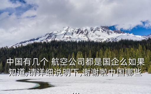 中國有幾個(gè) 航空公司都是國企么如果知道,請(qǐng)?jiān)敿?xì)說明下,謝謝啦中國哪些...