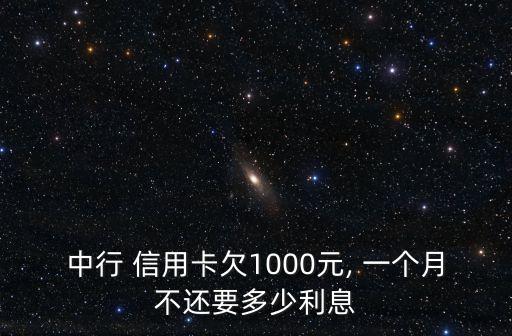 中行 信用卡欠1000元, 一個月不還要多少利息